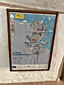 Map of filming locations for Star Wars around Tunisia 