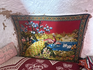 Tapestry on the wall of an Amazigh cave house