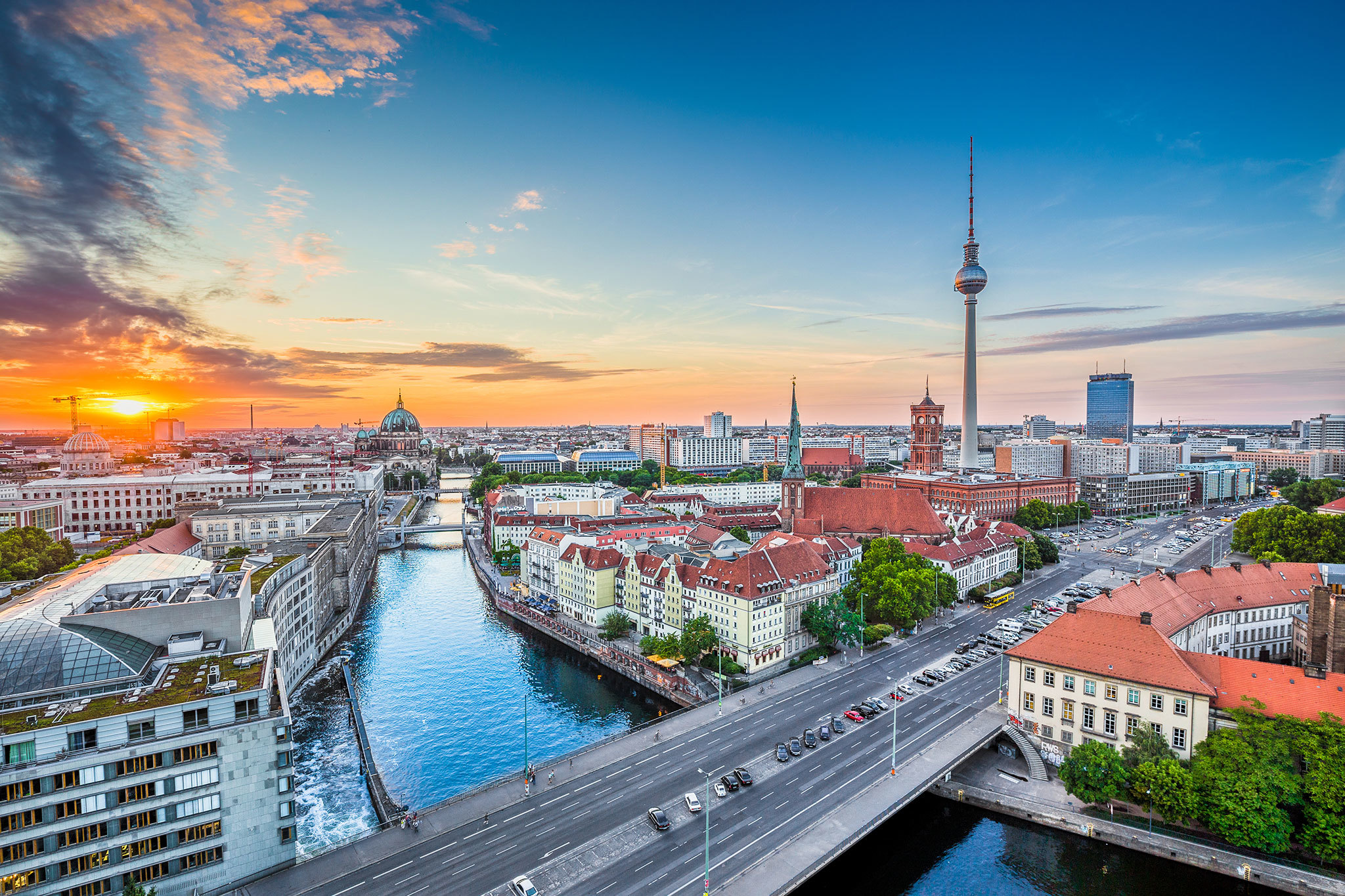 View of Berlin skyline with TV Tower 
