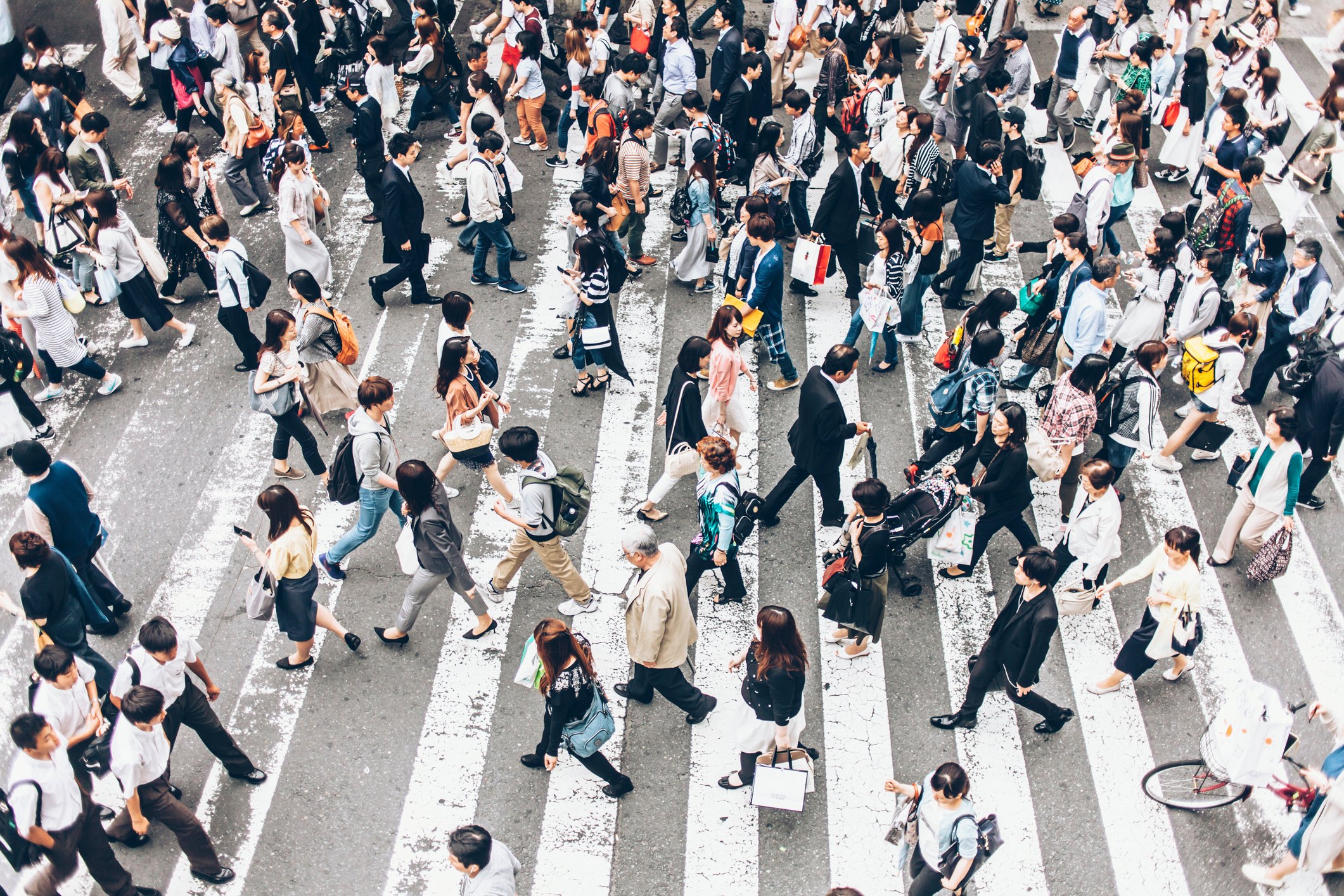 People crossing street in Japan