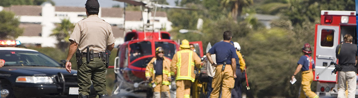 Paramedic on an emergency scene