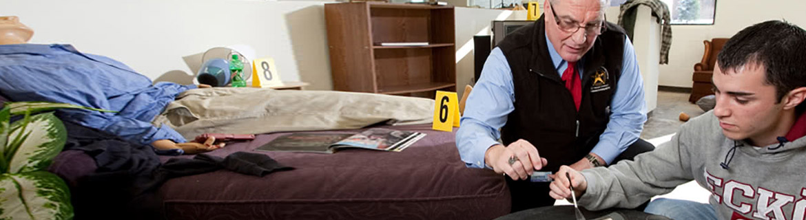 Student working in a forensic setting