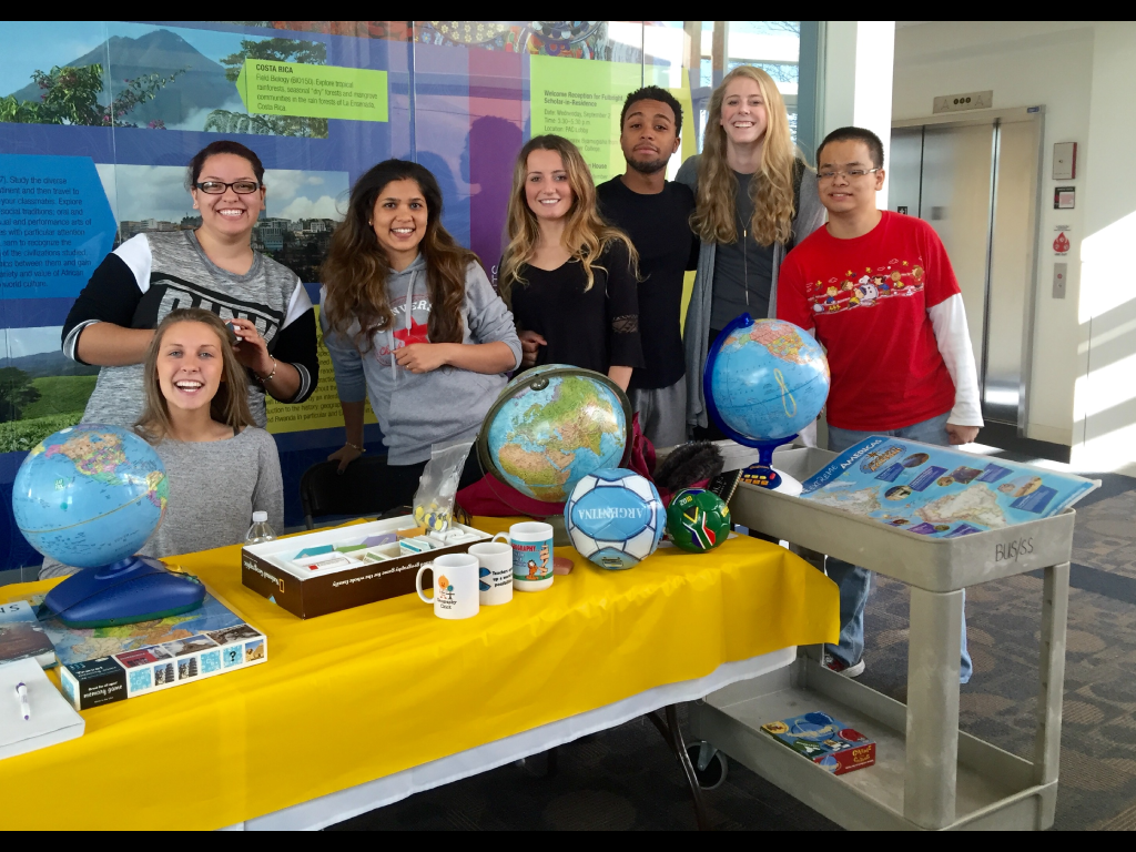 Geography students at an open house event on the Harper College campus in Palatine, Illinois.
