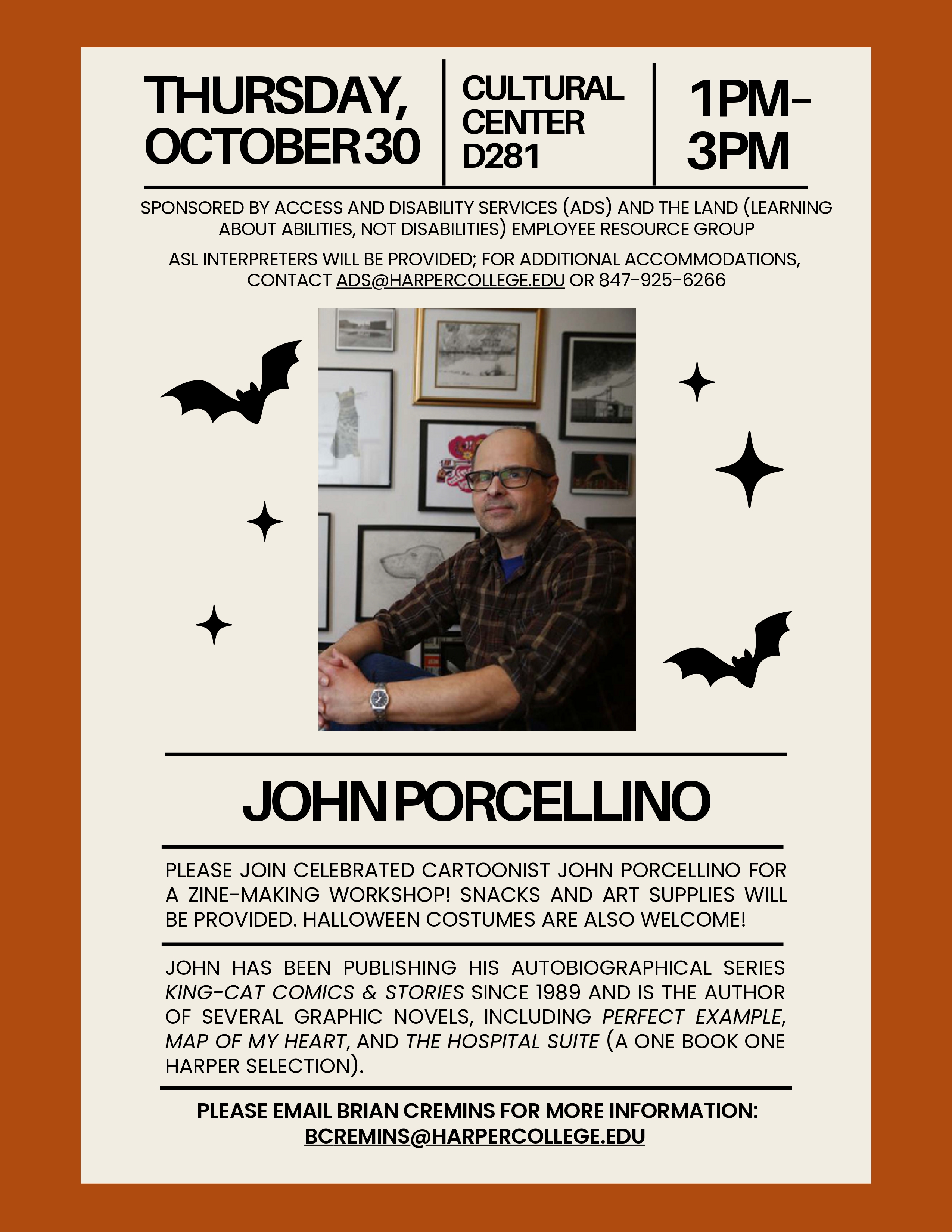 John Porcellino event poster