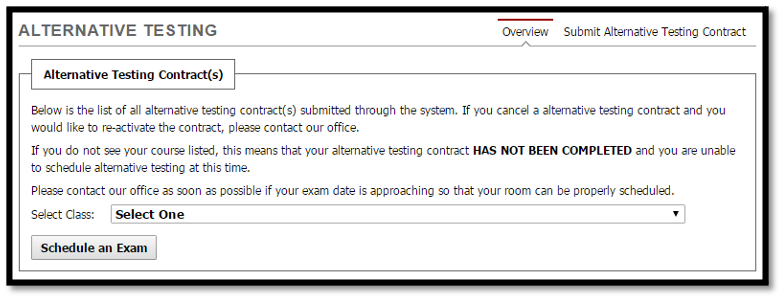 Alternative Testing Contracts