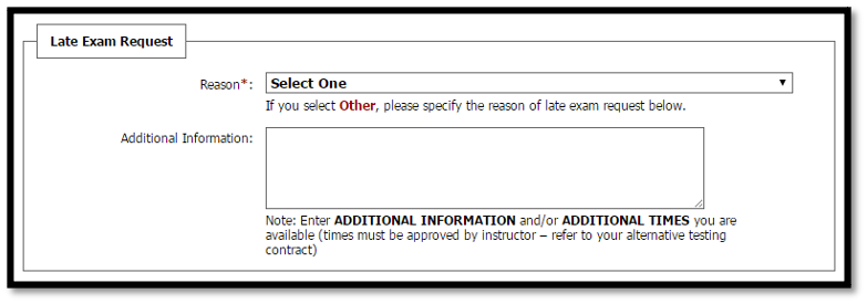 Late exam request