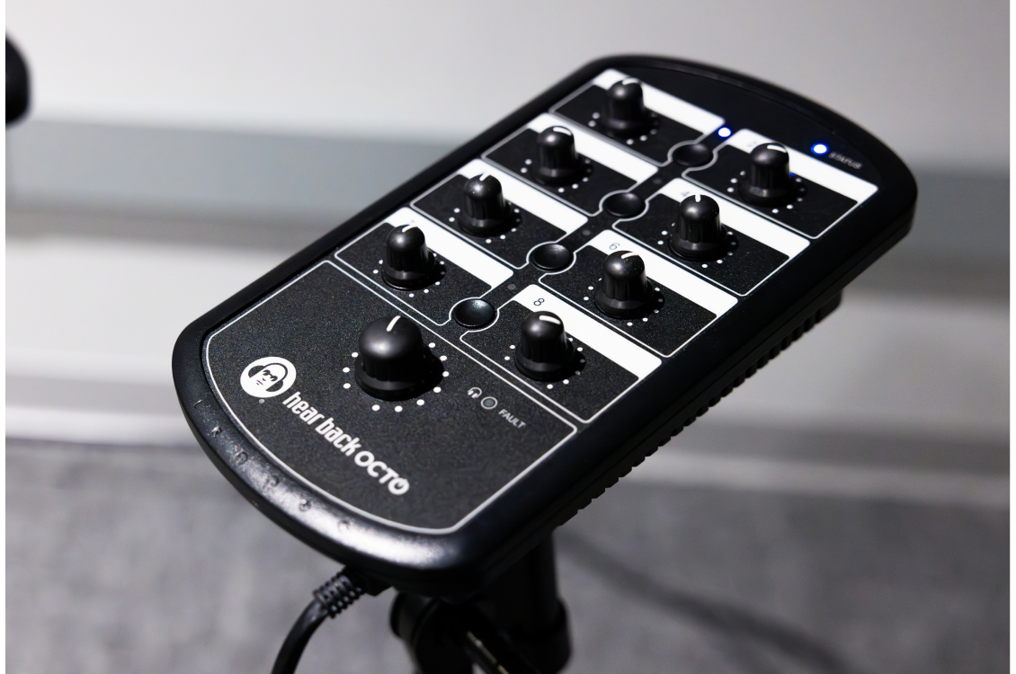 A music mixer photographed in detail