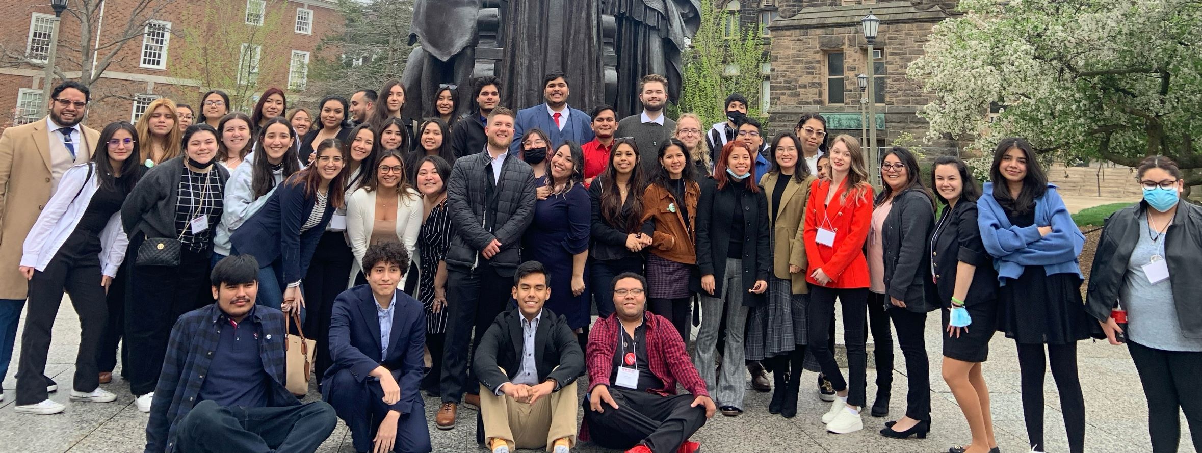 Group of students in front of the Cultural Center