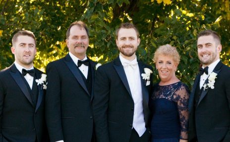 The five members of the Boruta family wearing formal attire.
