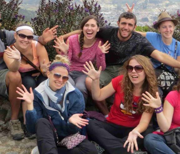 Students pose as a group on study abroad trip