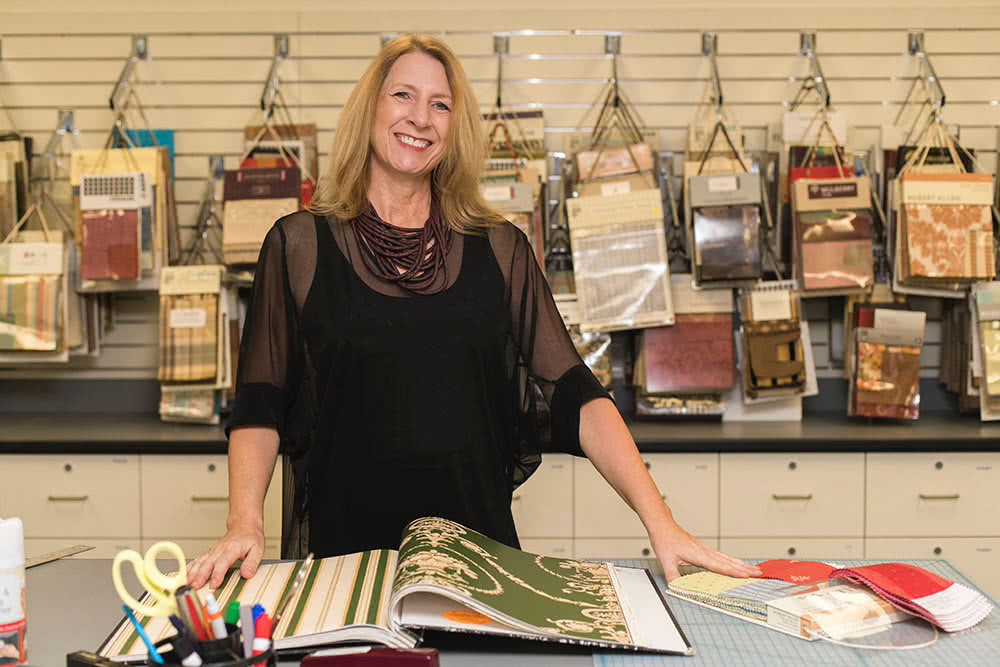 Woman working in shop