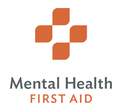 Mental Health First Aid with four orange squares