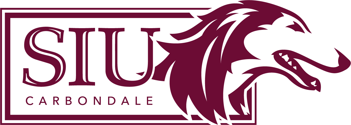 Southern Illinois University Carbondale Logo with Profile of Saluki Dog Head