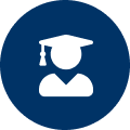 White Icon Person With Grad Cap