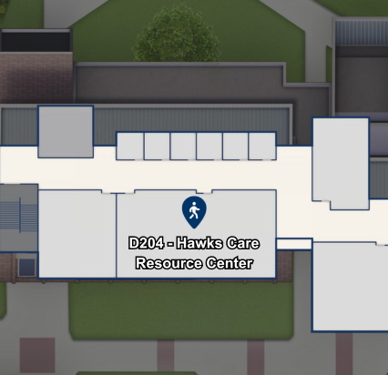 Map showing Studio V near Building H's west entrance.