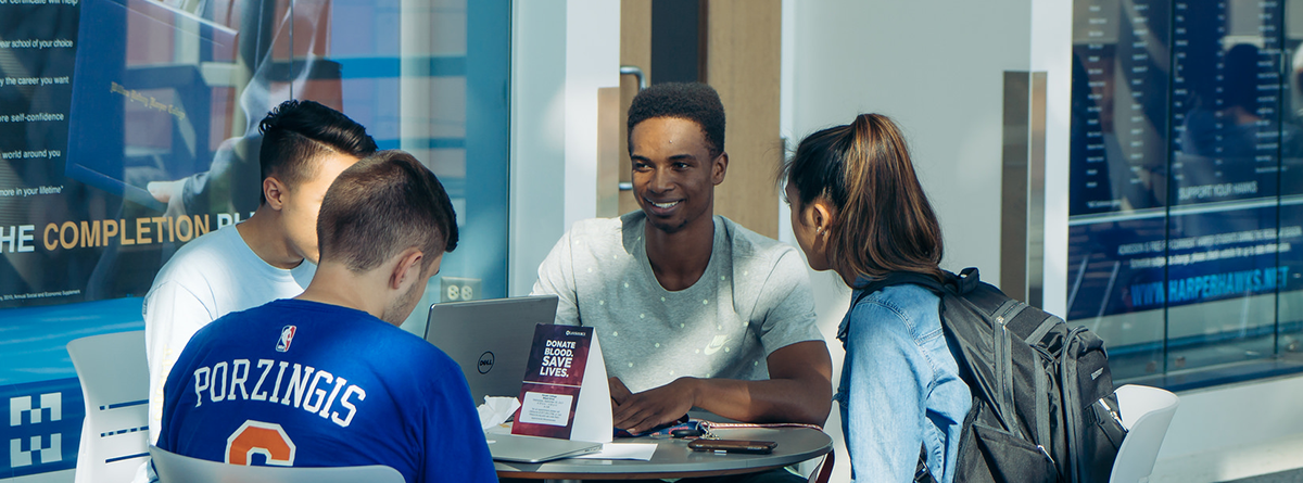 Students sitting together at a table