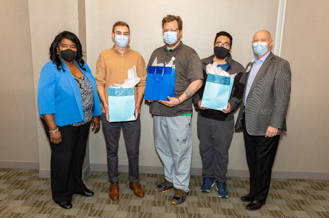 Dr. Proctor with a group of awardees.