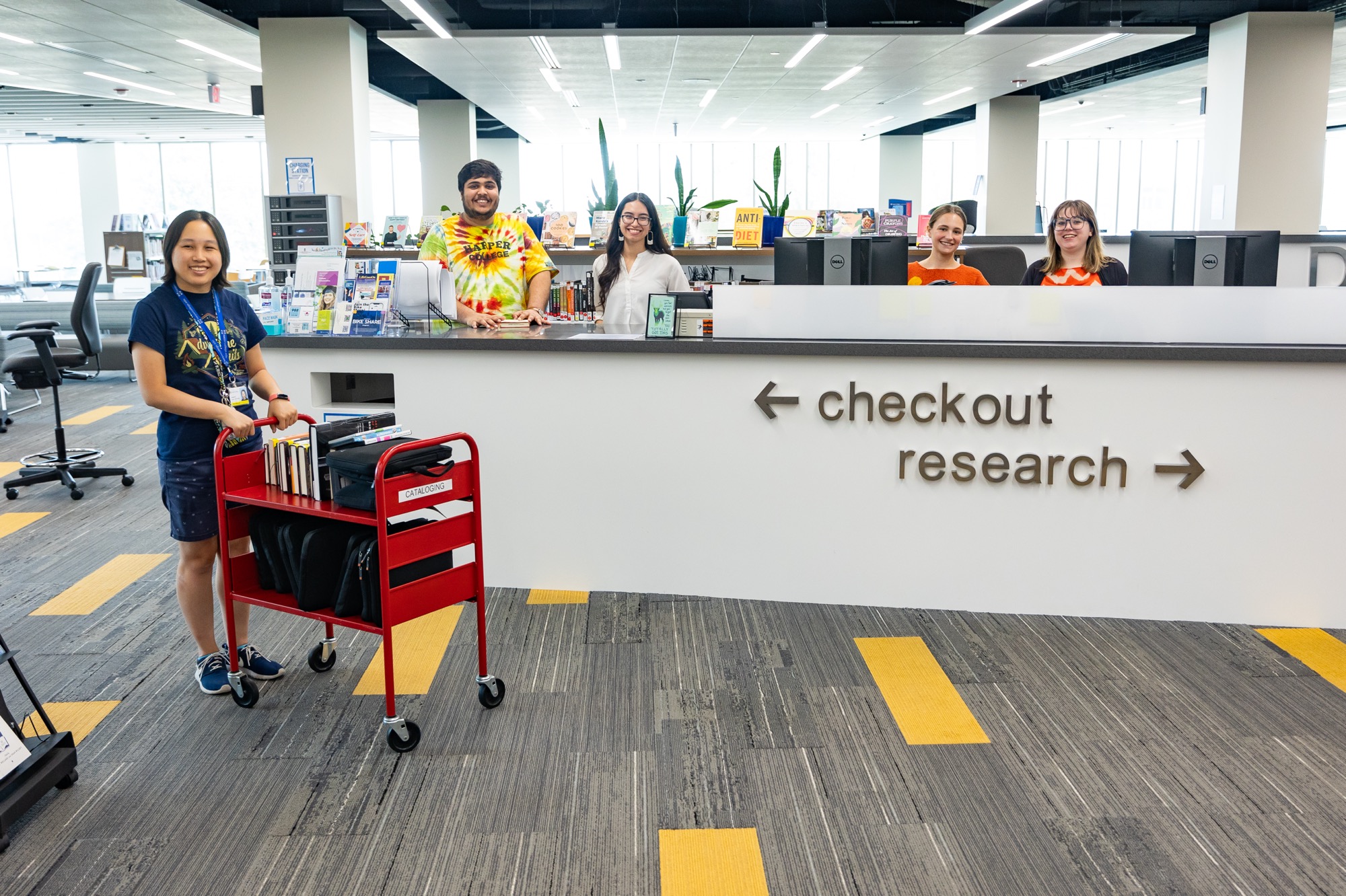 library staff at front desk