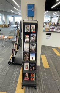 An image of the library's display about sports inspiration.