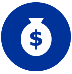 Icon showing money bag with dollar sign