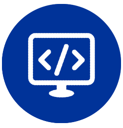 Code on computer screen icon