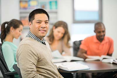 Adult students in a classroom