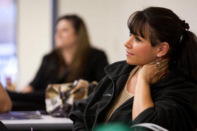 Student listens during classroom discussion