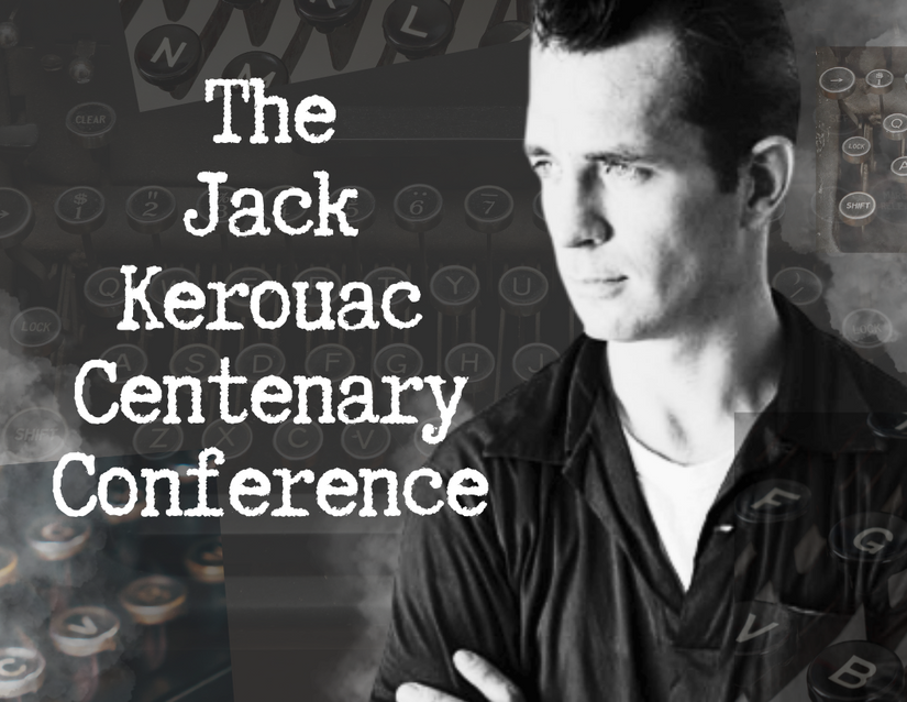 Photo of Jack Kerouac and typewritter type Photo of Jack Kerouac and typewritter type