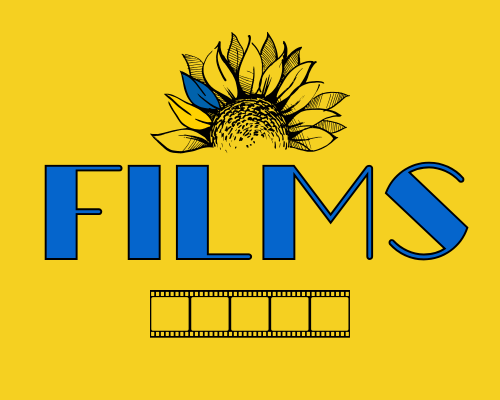 Films text with image of sunflower and film strip