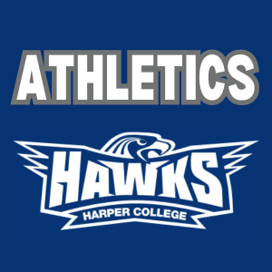 "Athletics" text with Harper Hawks logo of hawk head and spread wings