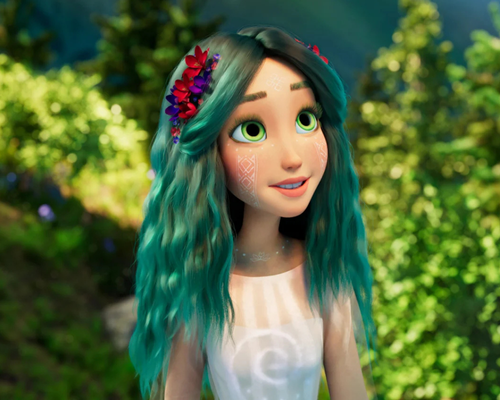 Image of annimated character Mavka from film "Mavka: the Forest Song"