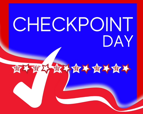 Checkpoint Day text with stars and stripes graphocs