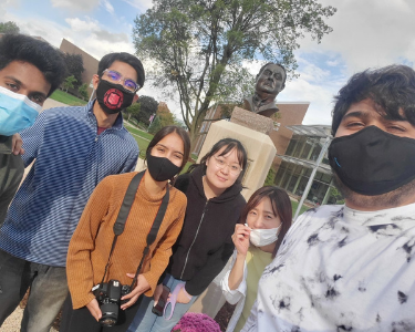 International Students club members in Quad