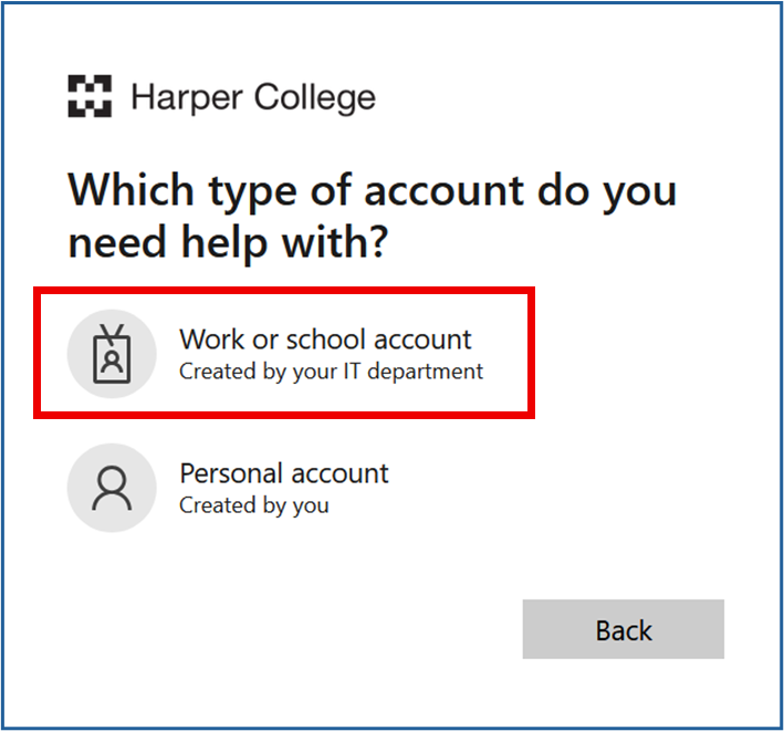 work or school account