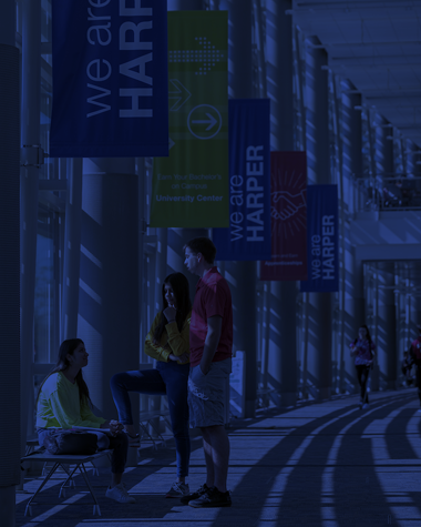 students standing in hallway