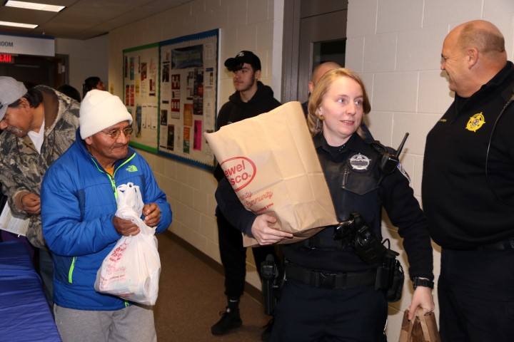 Police Officers food distribution