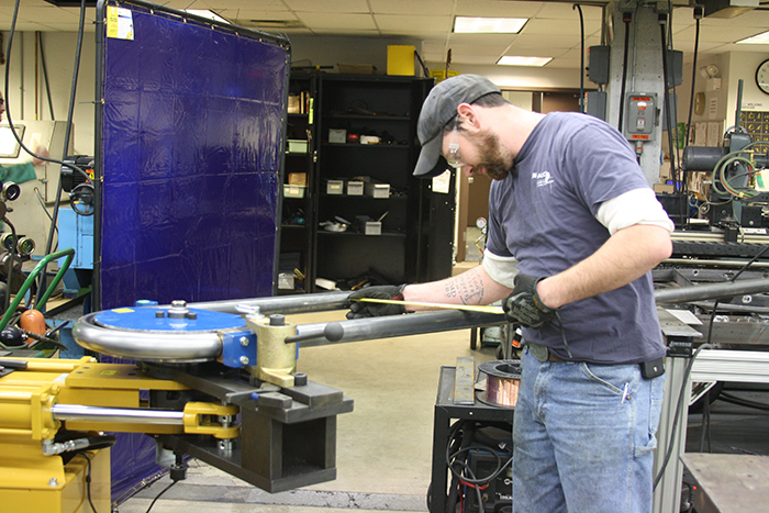 Student Making Bike Rack