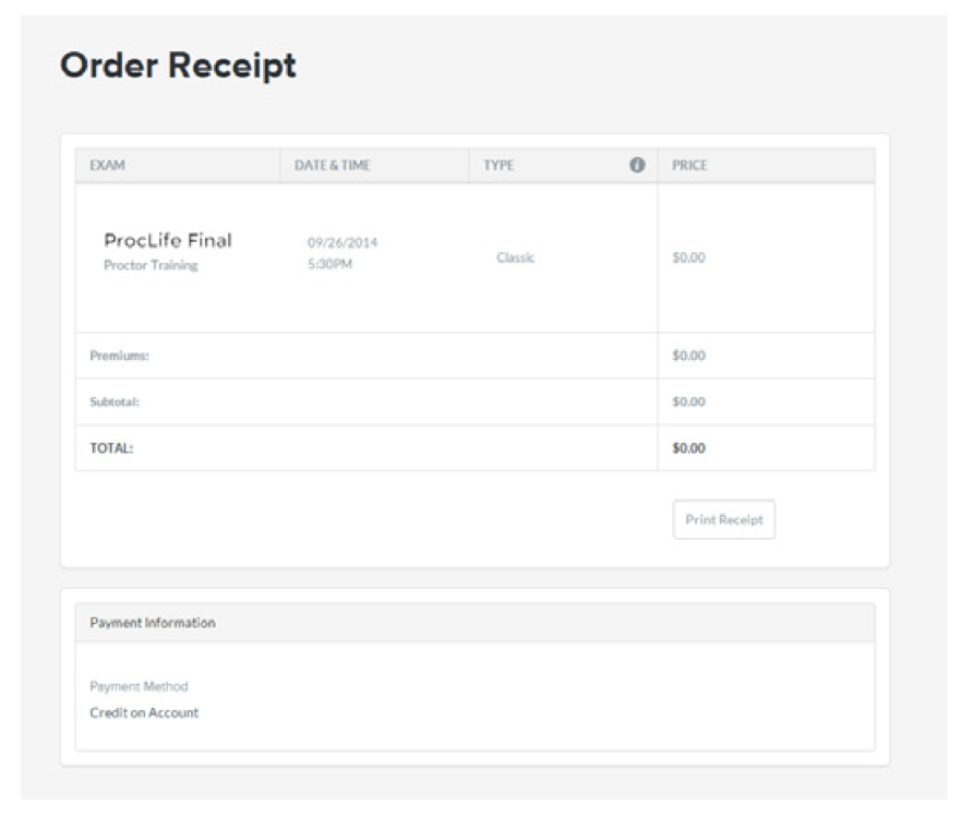 Order Receipt