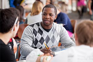 Student sitting at a table