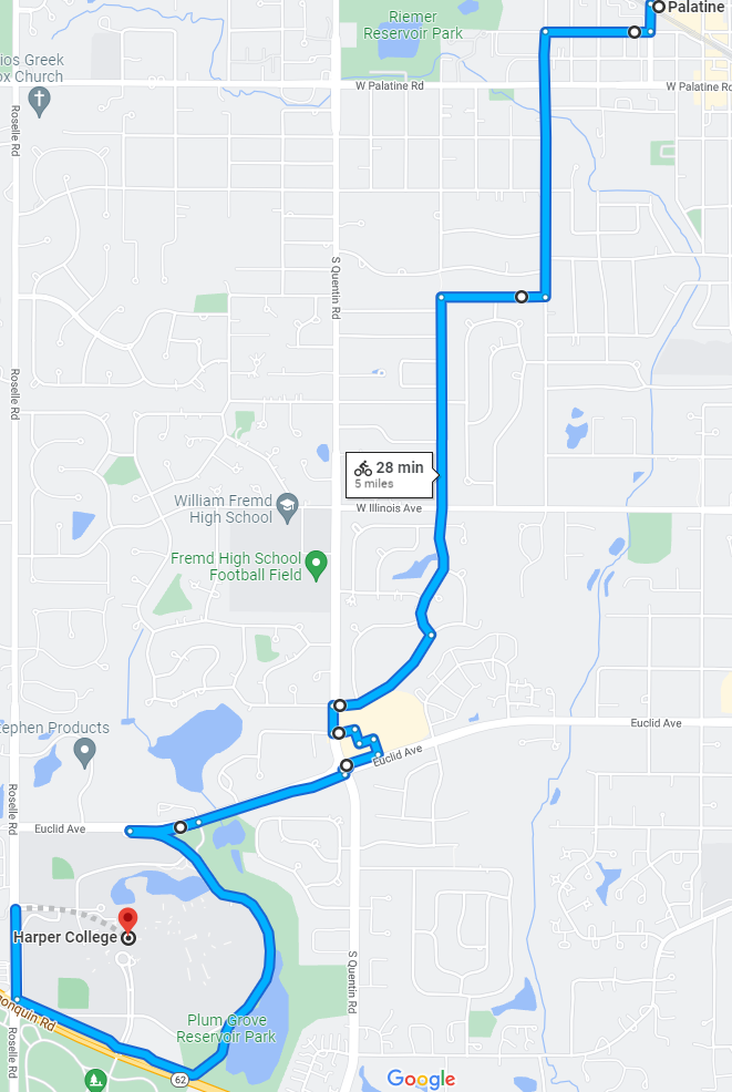 map of bike route